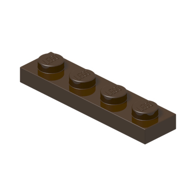 PLATE 1X4 · Dark Brown (réf. BrickLink Dark Brown)