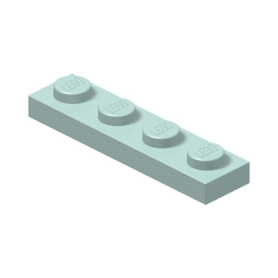PLATE 1X4 · Aqua (réf. BrickLink Light Aqua)