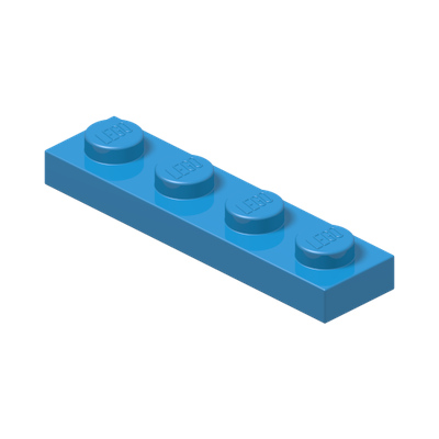 PLATE 1X4 · Dark Azur (réf. BrickLink Dark Azure)
