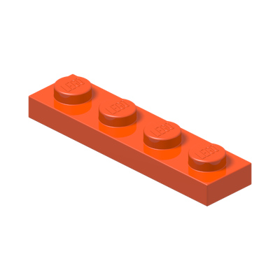 PLATE 1X4 · Reddish Orange (réf. BrickLink Reddish Orange)