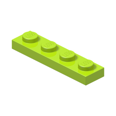 PLATE 1X4 · Bright Yellowish Green (réf. BrickLink Lime)