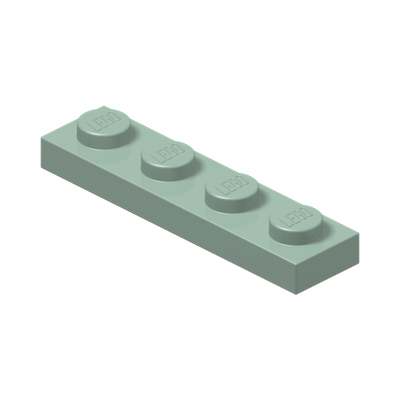 PLATE 1X4 · Sand Green (réf. BrickLink Sand Green)