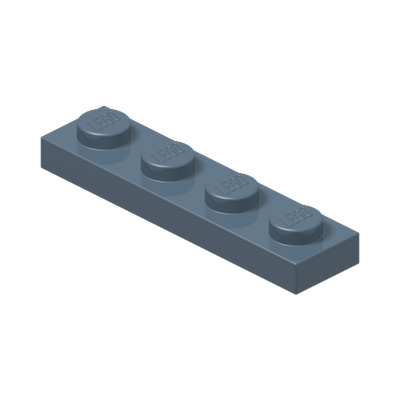 PLATE 1X4 · Sand Blue (réf. BrickLink Sand Blue)