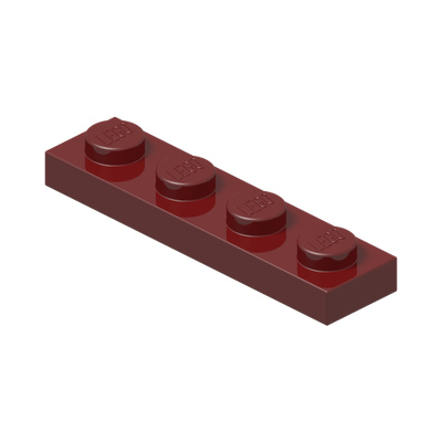 PLATE 1X4 · New Dark Red (réf. BrickLink Dark Red)