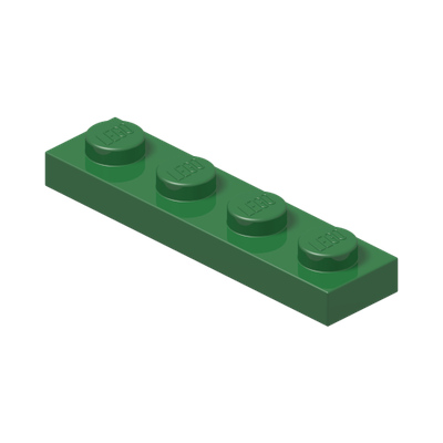 PLATE 1X4 · Dark Green (réf. BrickLink Green)