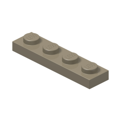 PLATE 1X4 · Sand Yellow (réf. BrickLink Dark Tan)
