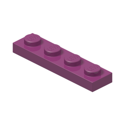 PLATE 1X4 · Bright Reddish Violet (réf. BrickLink Magenta)