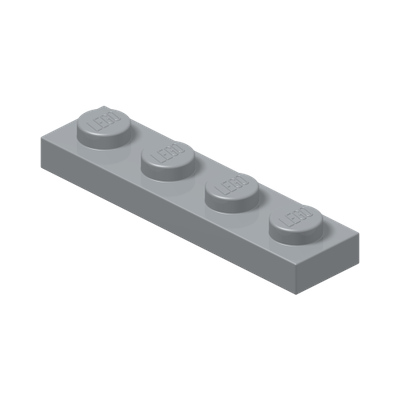 PLATE 1X4 · Medium Stone Grey (réf. BrickLink Light Bluish Gray)