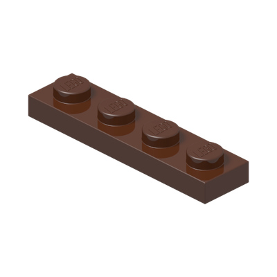 PLATE 1X4 · Reddish Brown (réf. BrickLink Reddish Brown)