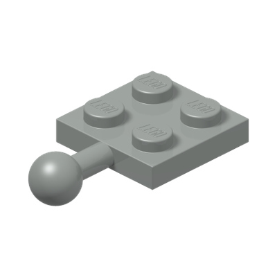 Plate, Modified 2 x 2 with Tow Ball · LEGO 372902 (réf. BrickLink 3729) · Couleur BrickLink : Light Gray