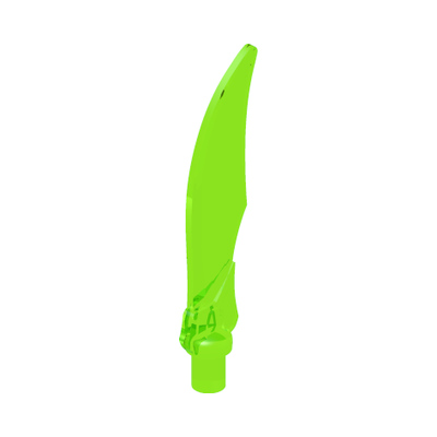 Minifigure, Weapon Sword Curved Blade with Bar · LEGO 6288402 (réf. BrickLink 37341a) · Tr. Fluore. Green (réf. BrickLink Trans-Neon Green)