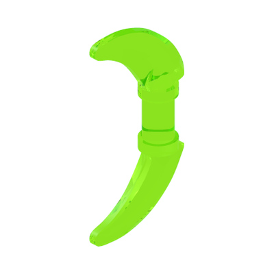 Minifigure, Weapon Hook with Double Blades · LEGO 6288402 (réf. BrickLink 37341e) · Tr. Fluore. Green (réf. BrickLink Trans-Neon Green)