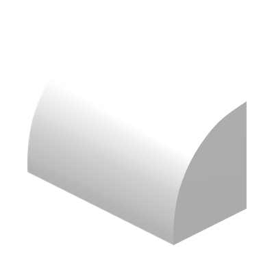 BRICK 1X2, OUTSIDE HALF BOW · LEGO 6248827 (réf. BrickLink 37352) · White (réf. BrickLink White)