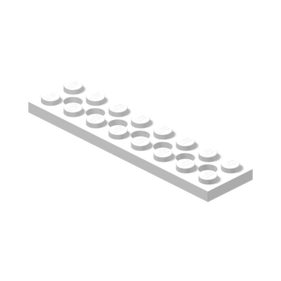 PLATE 2X8 W. HOLES · LEGO 4527945 (réf. BrickLink 3738) · White (réf. BrickLink White)
