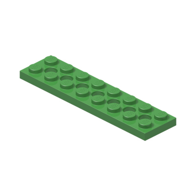 PLATE 2X8 W. HOLES · Bright Green (réf. BrickLink Bright Green)