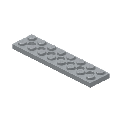 PLATE 2X8 W. HOLES · Medium Stone Grey (réf. BrickLink Light Bluish Gray)