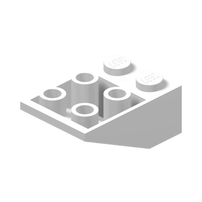 ROOF TILE 2X3/25° INV. · LEGO 4500469 (réf. BrickLink 3747a) · White (réf. BrickLink White)