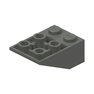Slope, Inverted 33 3 x 2 with Flat Bottom Pin and Connections between Studs · Couleur BrickLink : Dark Bluish Gray