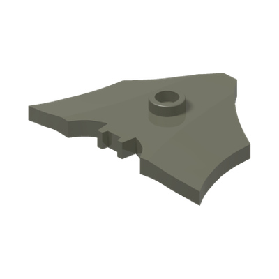 Minifigure, Weapon Batarang, Shield Size with Stud on Front · LEGO 6236812 (réf. BrickLink 37720a) · Couleur BrickLink : Pearl Dark Gray