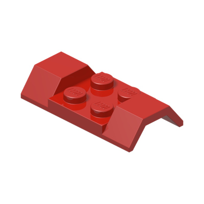 Vehicle, Mudguard 2 x 4 with Arch Smooth · LEGO 378721 (réf. BrickLink 3787) · Couleur BrickLink : Red