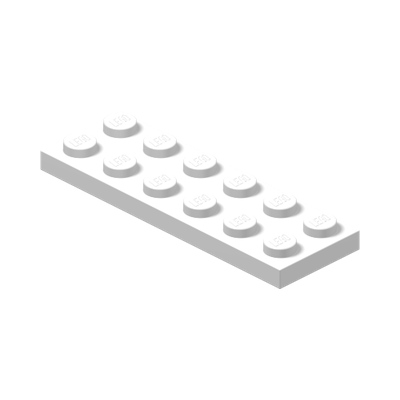 PLATE 2X6 · LEGO 379501 (réf. BrickLink 3795) · White (réf. BrickLink White)