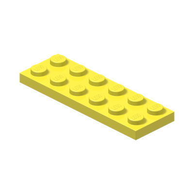 PLATE 2X6 · Cool Yellow (réf. BrickLink Bright Light Yellow)