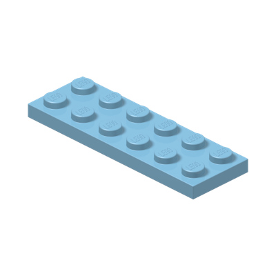 PLATE 2X6 · Light Royal Blue (réf. BrickLink Bright Light Blue)