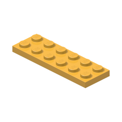 PLATE 2X6 · Flame Yellowish Orange (réf. BrickLink Bright Light Orange)