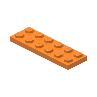 PLATE 2X6 · Bright Orange (réf. BrickLink Orange)