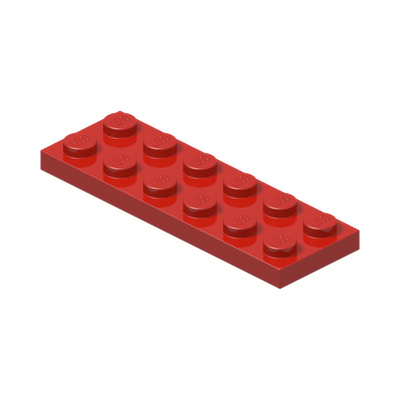 PLATE 2X6 · Bright Red (réf. BrickLink Red)