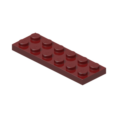 PLATE 2X6 · New Dark Red (réf. BrickLink Dark Red)