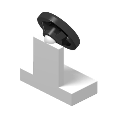 CONSOL W/ST WHEEL WH/BLA · LEGO 9551 (réf. BrickLink 3829c01) · White (réf. BrickLink White)
