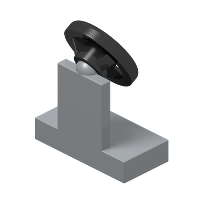 CONSOLE W. WHEEL GREY/BLACK · Medium Stone Grey (réf. BrickLink Light Bluish Gray)
