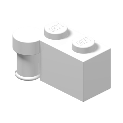 HINGE 1X2 UPPER PART · LEGO 6327411 (réf. BrickLink 3830) · White (réf. BrickLink White)
