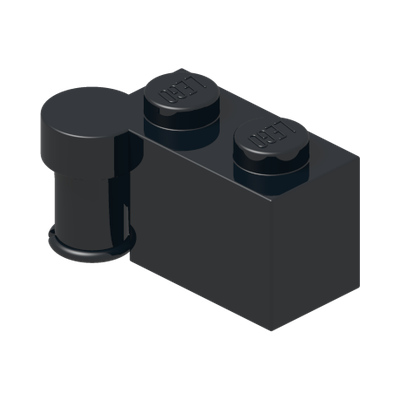 HINGE 1X2 UPPER PART · Black (réf. BrickLink Black)