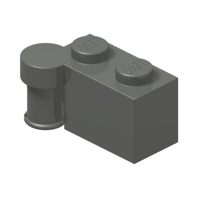 HINGE 1X2 UPPER PART · Dark Stone Grey (réf. BrickLink Dark Bluish Gray)