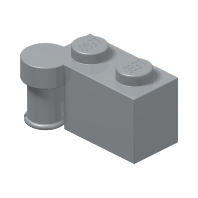 HINGE 1X2 UPPER PART · Medium Stone Grey (réf. BrickLink Light Bluish Gray)