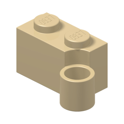 HINGE 1X2 LOWER PART · Brick Yellow (réf. BrickLink Tan)