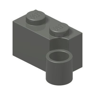HINGE 1X2 LOWER PART · Dark Stone Grey (réf. BrickLink Dark Bluish Gray)