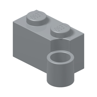 HINGE 1X2 LOWER PART · Medium Stone Grey (réf. BrickLink Light Bluish Gray)