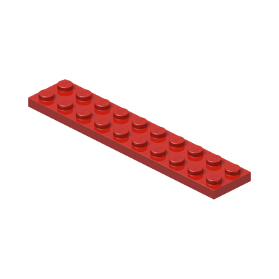 PLATE 2X10 · Bright Red (réf. BrickLink Red)