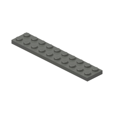 PLATE 2X10 · Dark Stone Grey (réf. BrickLink Dark Bluish Gray)