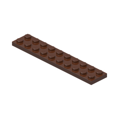 PLATE 2X10 · Reddish Brown (réf. BrickLink Reddish Brown)