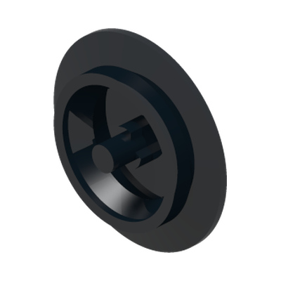 TRAIN WHEEL, DIA. 16.6/23 MM · LEGO 6253473 (réf. BrickLink 38340) · Black (réf. BrickLink Black)