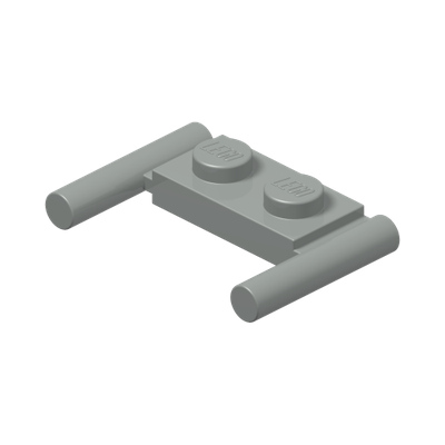 Plate, Modified 1 x 2 with Bar Handles - Round Ends, Mid Attachment · Réf. BrickLink 3839a · Couleur BrickLink : Light Gray