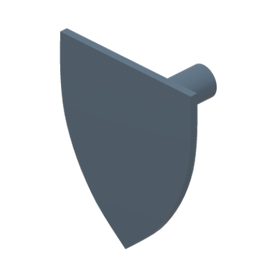 Minifigure, Shield Triangular Short · LEGO 4165657 (réf. BrickLink 3846) · Sand Blue (réf. BrickLink Sand Blue)