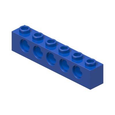 BRICK 1X6, Ø4,9 · Bright Blue (réf. BrickLink Blue)