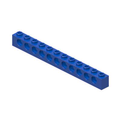 BRICK 1X12, Ø4,9 · Bright Blue (réf. BrickLink Blue)