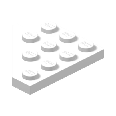 Wedge, Plate 4 x 4 Wing Right · LEGO 4280154 (réf. BrickLink 3935) · Couleur BrickLink : White