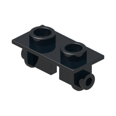 PLATE 1X2 (ROCKING) · Black (réf. BrickLink Black)